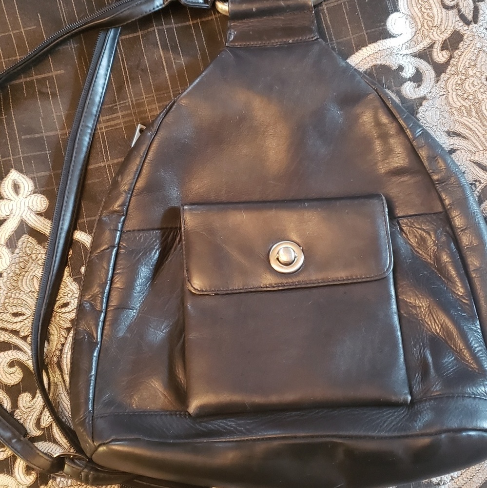 Leather backpack